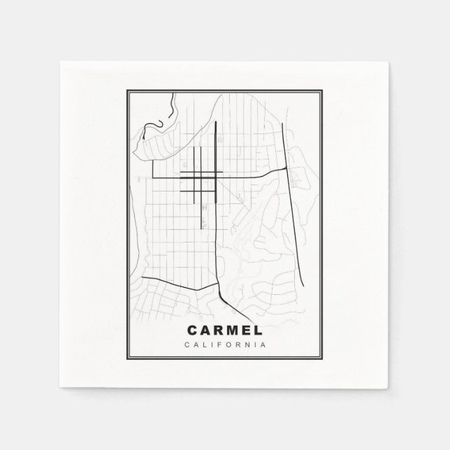 Guardanapo De Papel Mapa de Carmel-by-the-Sea (Frente)