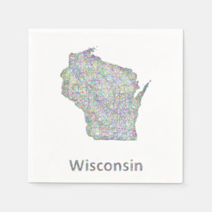 Guardanapo De Papel Mapa de Wisconsin