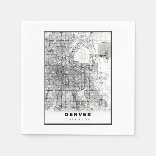 Guardanapo De Papel Mapa Denver (Frente)