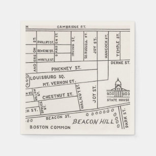 Guardanapo De Papel Mapa do Beacon Hill de Boston