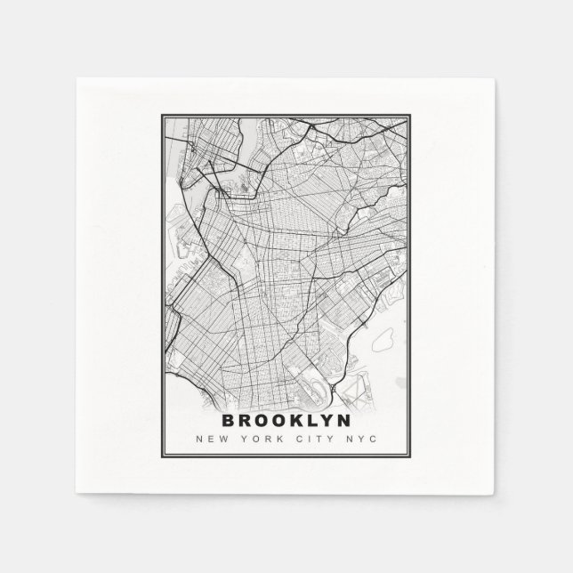Guardanapo De Papel Mapa do Brooklyn (Frente)