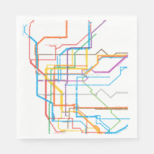 Guardanapo De Papel Mapa do metrô da cidade