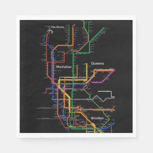Guardanapo De Papel Mapa do metrô de NY-City