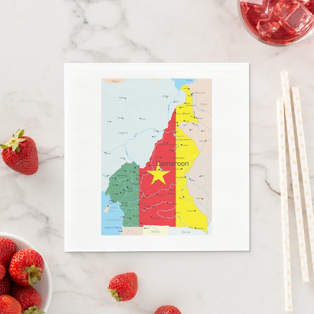 Guardanapo De Papel Mapa Do Papel Dos Camarões Napkins (Criador carregado)