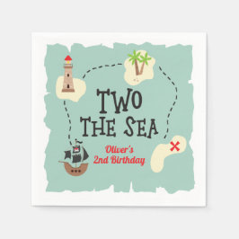 Guardanapo De Papel Mapa do tesouro pirata dois ao mar 2º Aniversário