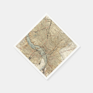 Guardanapo De Papel Mapa do vintage de Richmond Virgínia (1934)