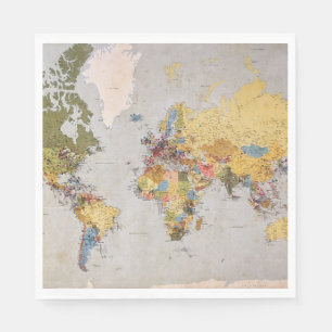 Guardanapo De Papel mapa mundial
