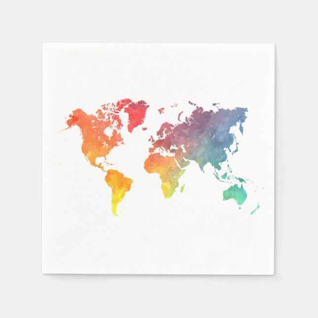 Guardanapo De Papel mapa mundial 5 (Frente)