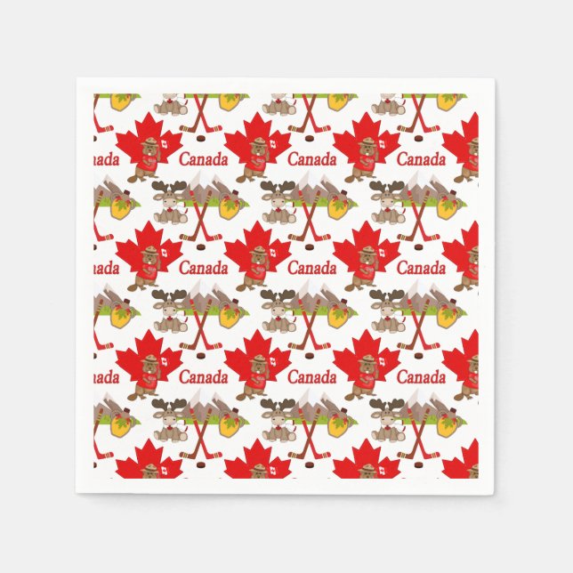 Guardanapo De Papel Maple Leaf Canadense (Frente)