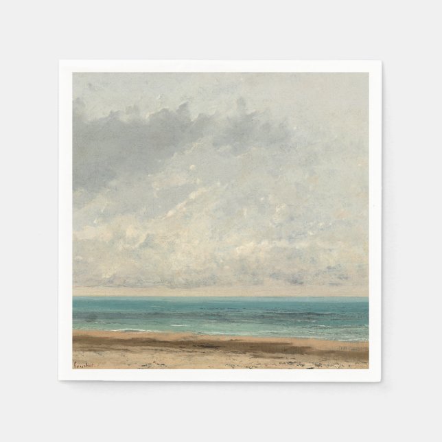 Guardanapo De Papel Mar Calmo - Gustave Courbet (Frente)