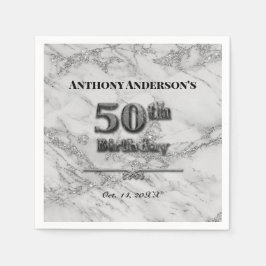 Guardanapo De Papel Marble 50th Festa de aniversário