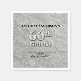 Guardanapo De Papel Marble 60th Festa de aniversário