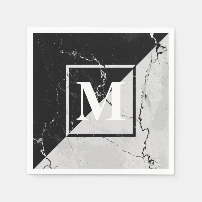 Guardanapo De Papel Marble Monogram (Frente)