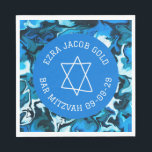 Guardanapo De Papel Marble Star de David Custom B'nai Bat Bar Mitzvah<br><div class="desc">Um guardanapo perfeito para um bar mitzvah, bat mitzvah ou outra celebração judaica! Mão fez arte para você! TOTALMENTE PERSONALIZÁVEL! Clique em "Personalizar" acima para editar o texto. Clique em "editar usando a ferramenta design" para ajustar as fontes, cores e posicionamentos e para excluir qualquer parte do design, se preferir....</div>