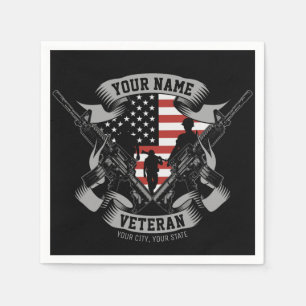 Guardanapo De Papel Marca Personalizada Americana Veterana Orgulhosa V