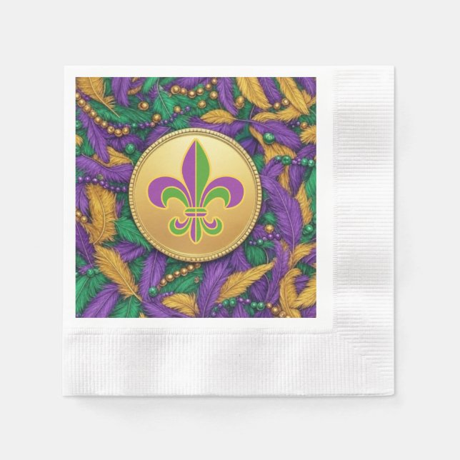 Guardanapo De Papel Mardi Gras Fleur de lis (Frente)