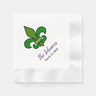Guardanapo De Papel Mardi Gras Fleur de Lis Paper Party Napkins