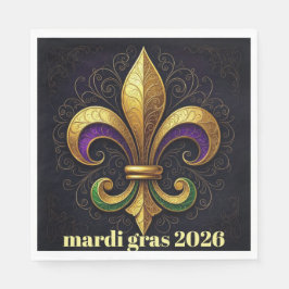 Guardanapo De Papel Mardi Gras Fleur de Lis Party