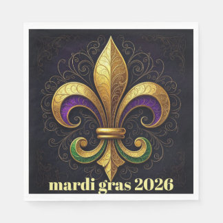 Guardanapo De Papel Mardi Gras Fleur de Lis Party