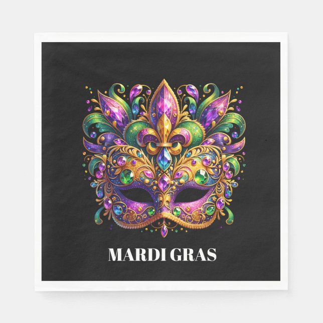 Guardanapo De Papel Mardi Gras Mask  (Frente)