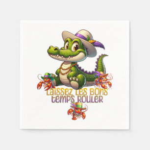 Guardanapo De Papel Mardi Gras Party Gator & Crawads