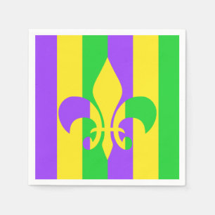 Guardanapo De Papel Mardi Gras Verde Amarelo Púrpura Fleur-de-Lis