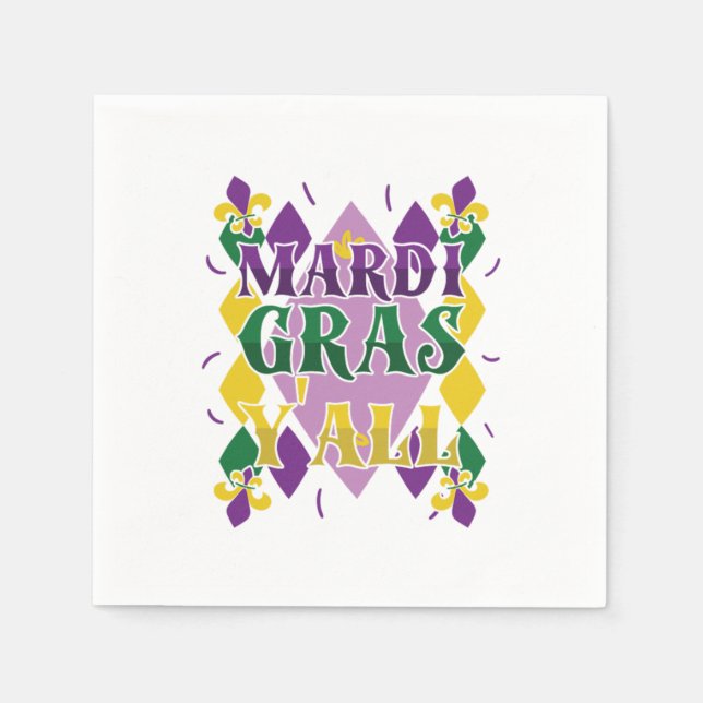 Guardanapo De Papel Mardi Gras Yall Street Party Gift (Frente)