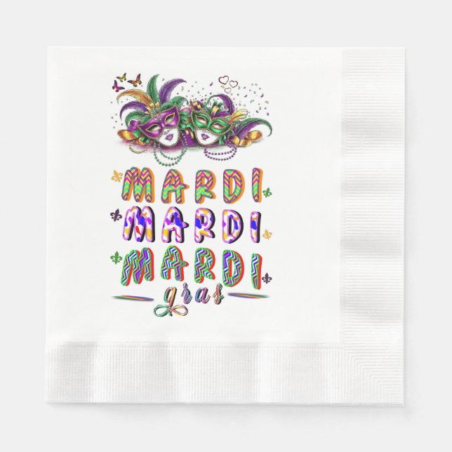 Guardanapo De Papel Mardi Mardi Gras (Frente)