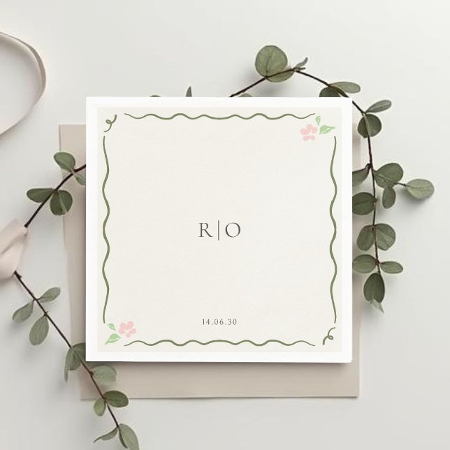 Guardanapo De Papel Marfim  | Casamento Floral Chic Petit (Criador carregado)