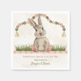 Guardanapo de papel marfim sage pêssego Bunny bebê