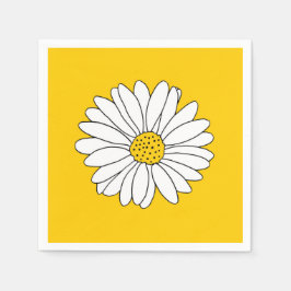 Guardanapo De Papel Margarida Amarela e Branca 2