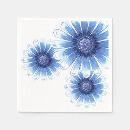 Guardanapo De Papel Margarida Azul 3 Flor Napkin
