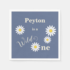 Guardanapo De Papel Margarida Azul e Branca Selvagem Um Primeiro Anive