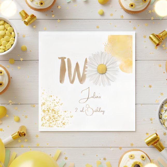 Guardanapo De Papel Margarida d'água segundo aniversário (Criador carregado)