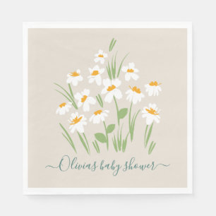 Guardanapo De Papel margarida floral elegante chá de fraldas em napo