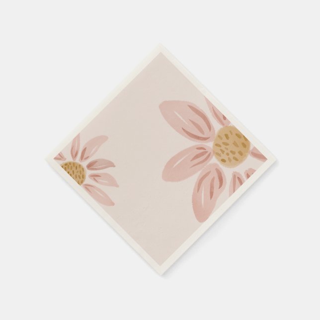 Guardanapo De Papel Margarida Selvagem Rosa e Amarelo (Canto)