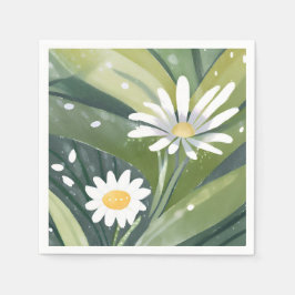 Guardanapo De Papel Margaridas da Primavera | Jardim Floral Branco em