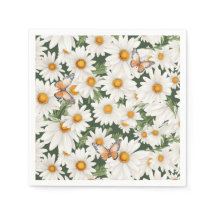 Margaridas e Borboletas Aquarelas