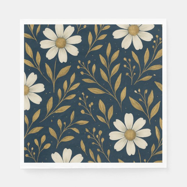 Guardanapo de papel Margaridas Frost & Gold (Frente)