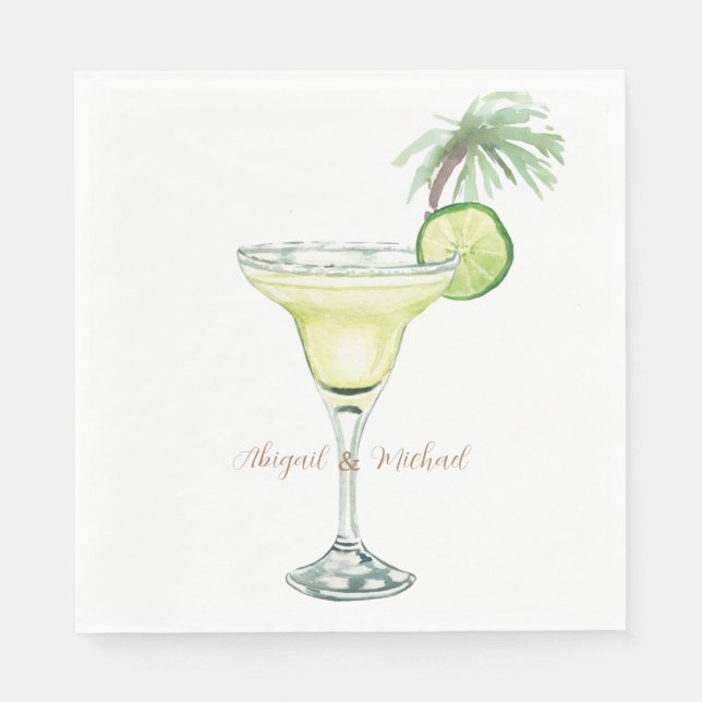 Guardanapo De Papel Margaritas Tropical Casal Names Luncheon (Frente)