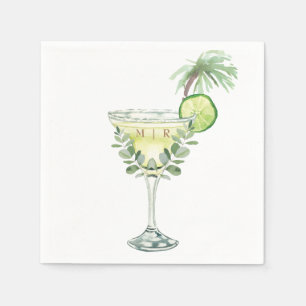 Guardanapo De Papel Margaritas Tropical Monograma