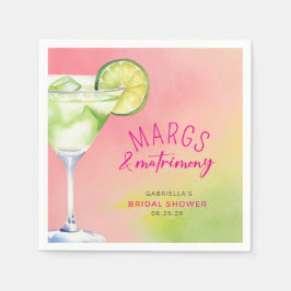 Guardanapo De Papel Margs e Matrimony Cocktail Chá de panela