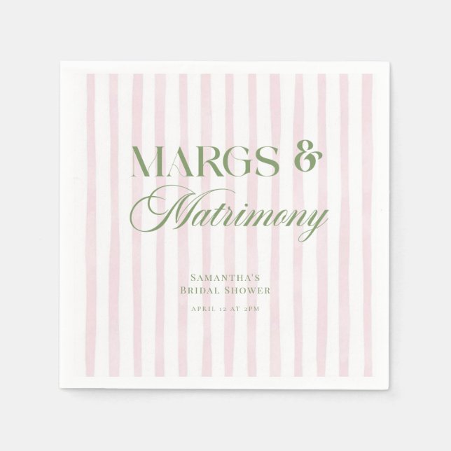 Guardanapo De Papel Margs & Matrimony Lime Margarita Bridal Shower (Frente)