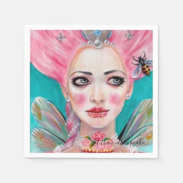 Guardanapo De Papel Marie Antoinette Cupcake Faerie - Queen Bee Napkin (Frente)