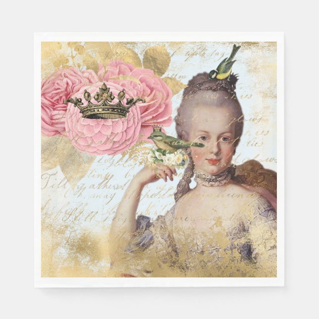 Guardanapo De Papel Marie Antoinette French inspirou o Partido Shabby (Frente)