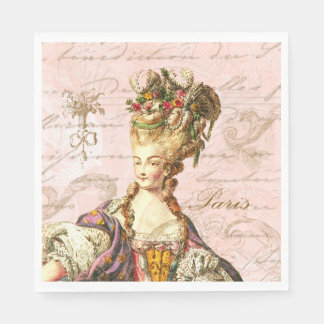 Guardanapo De Papel Marie Antoinette Pink - Partido Francês Napkins