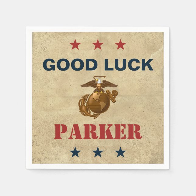 Guardanapo De Papel Marines dos Estados Unidos | Fundo Marinho 1 (Frente)