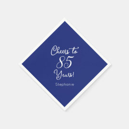 Guardanapo De Papel Marinho Azul Cheers para 85 anos 85 aniversário