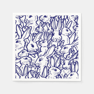 Guardanapo De Papel Marinho Azul Coelho Branco Coelho Coelhinho com De