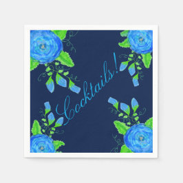 Guardanapo De Papel Marinho Azul Flor